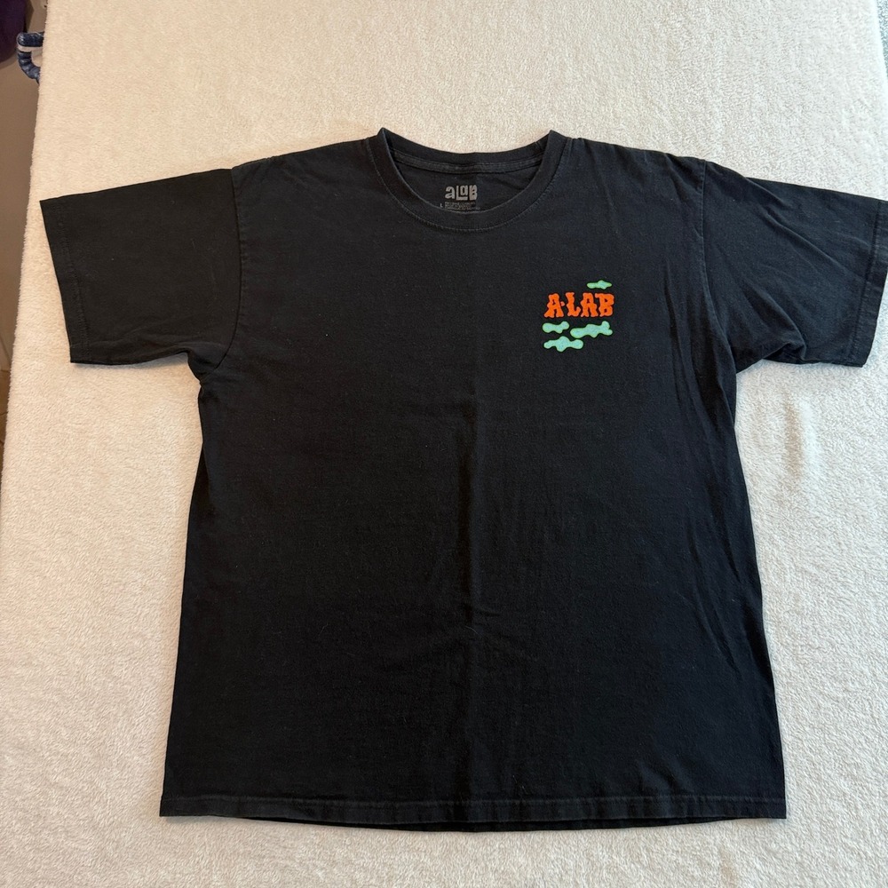 A-Lab Everything Ends Live While U Can Black Graphic T-Shirt Mens Large L Cotton
